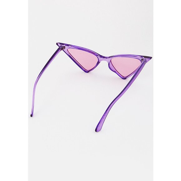 Retro Cat Eye 💜Purple🍇 Triangle Sunglasses NWT - Picture 3 of 5